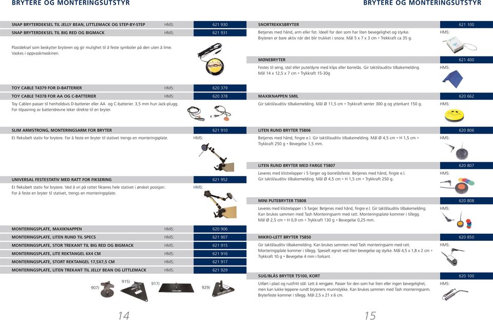 Plastdeksel som beskytter bryteren og gir mulighet til å feste symboler på den uten å lime. Vaskes i oppvaskmaskinen. MØNEBRYTER 621 400 Festes til seng, stol eller pute/dyne med klips eller borrelås.