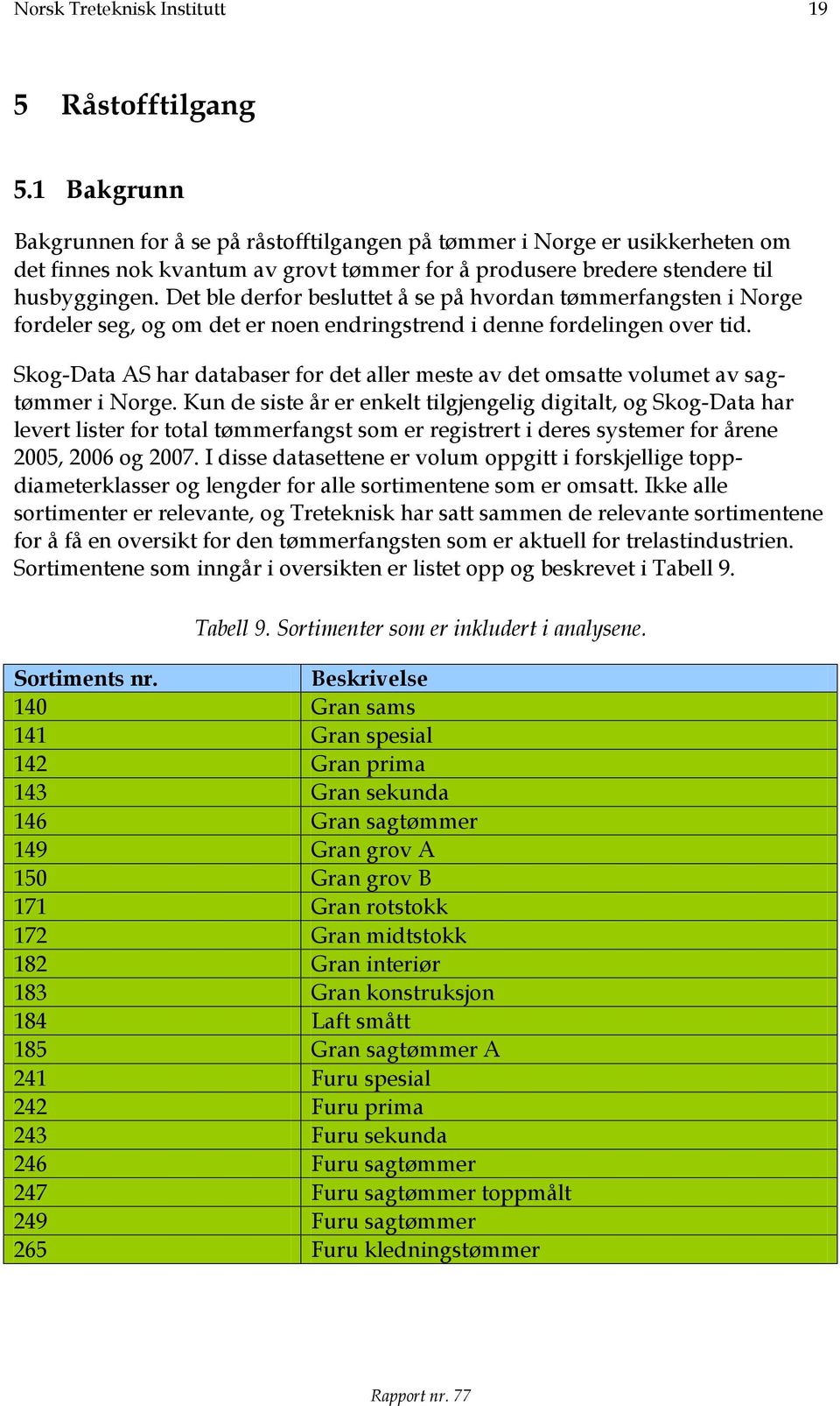 Det ble derfor besluttet å se på hvordan tømmerfangsten i Norge fordeler seg, og om det er noen endringstrend i denne fordelingen over tid.