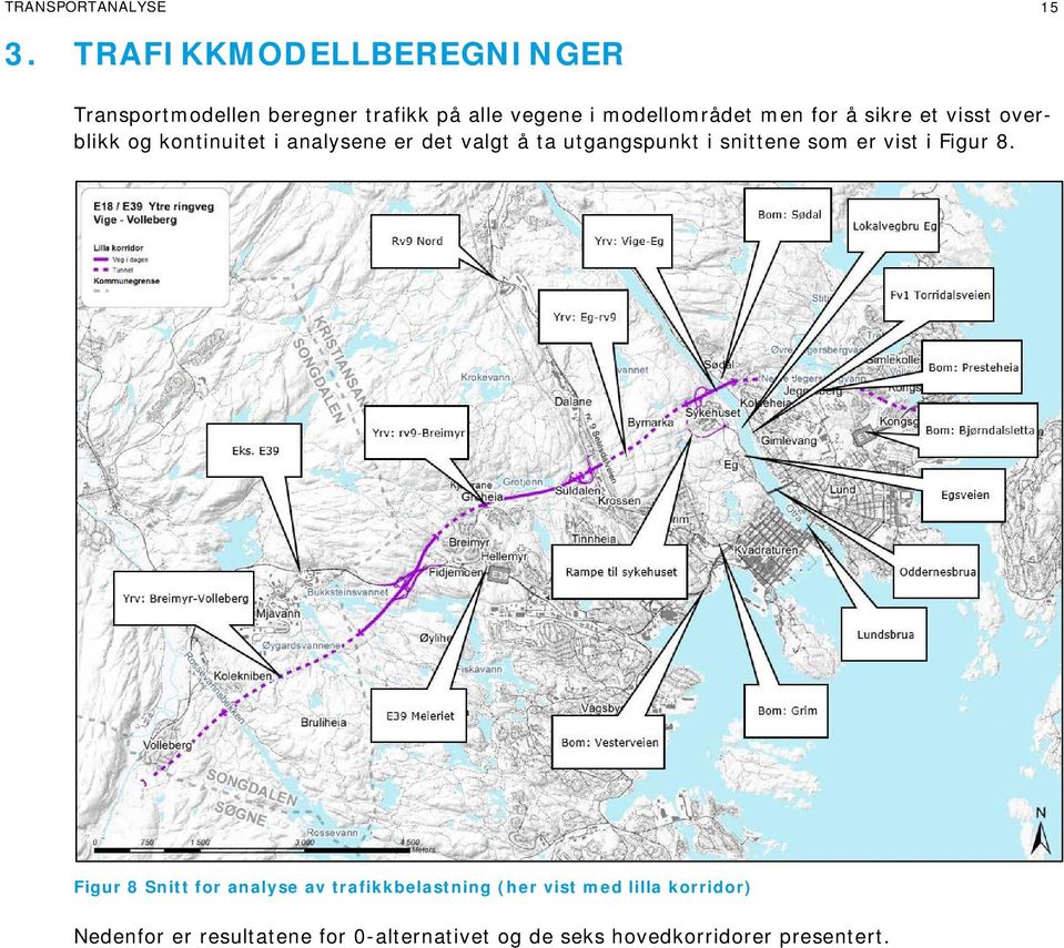 å sikre et visst overblikk og kontinuitet i analysene er det valgt å ta utgangspunkt i snittene som