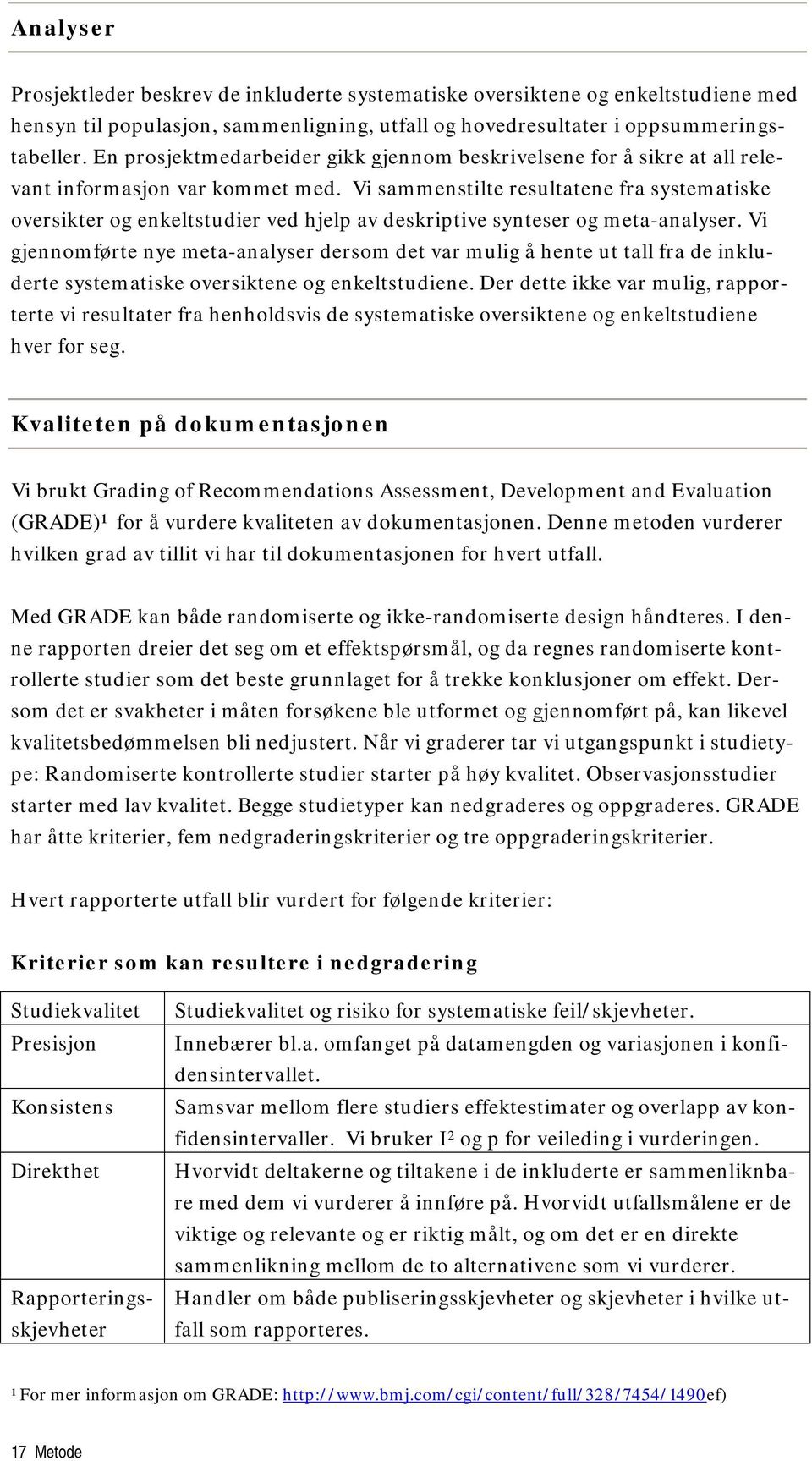 Vi sammenstilte resultatene fra systematiske oversikter og enkeltstudier ved hjelp av deskriptive synteser og meta-analyser.