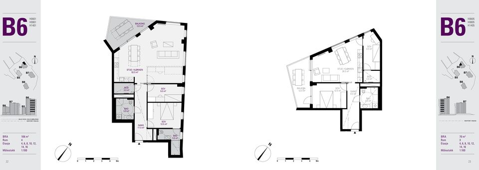 EDFORET HIMLIG EDFORET HIML BRA 106 m 2 Rom 4 Etasje 4, 6, 8, 10, 12, 14, 16 UTGAG TIL FELLESAREAL IGLASSET BALKOG BALKOG TERRASSE 5 5 5 m² m² m² 5 0 m² m² GAG 5 m² m² GAG 0 m² BAD BAD5 m² BAD 5 m² 5