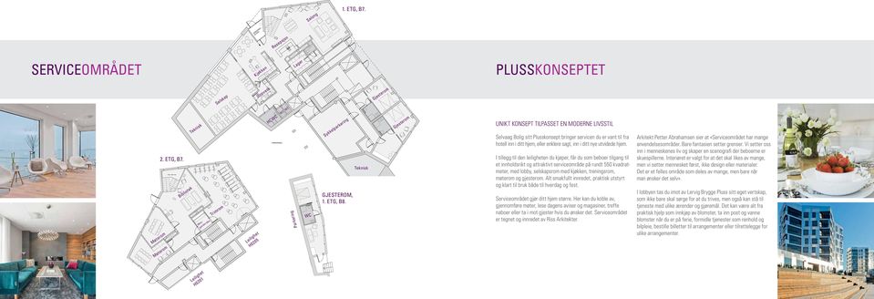 UIKT KOSEPT TILPASSET E MODERE LIVSSTIL Selvaag Bolig sitt Plusskonsept bringer servicen du er vant til fra hotell inn i ditt hjem, eller enklere sagt, inn i ditt nye utvidede hjem.