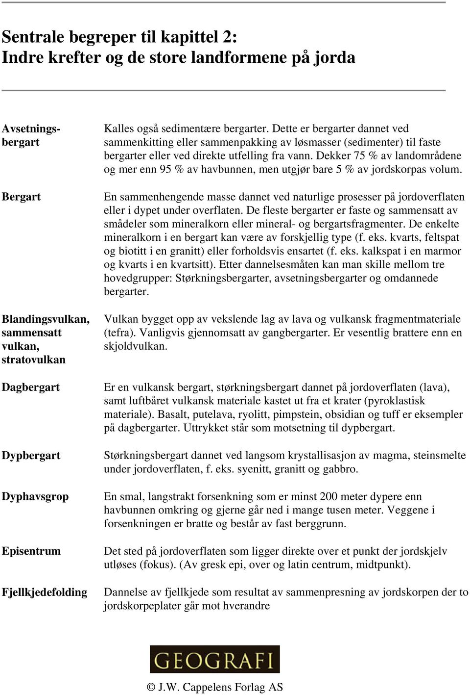 Dette er bergarter dannet ved sammenkitting eller sammenpakking av løsmasser (sedimenter) til faste bergarter eller ved direkte utfelling fra vann.