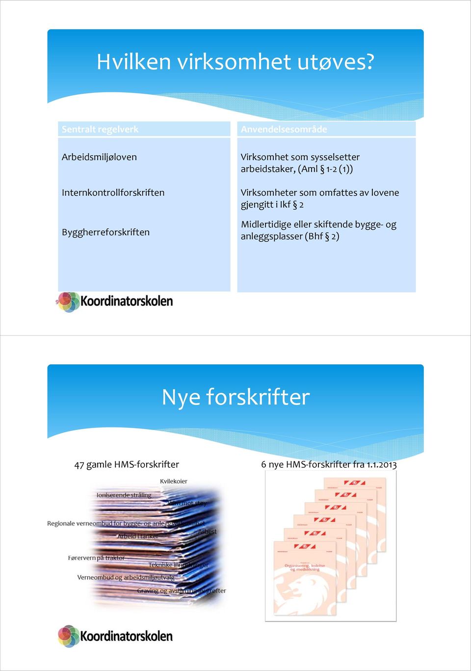 Anvendelsesområde Virksomhet som sysselsetter arbeidstaker, (Aml 1 2 (1)) Virksomheter som