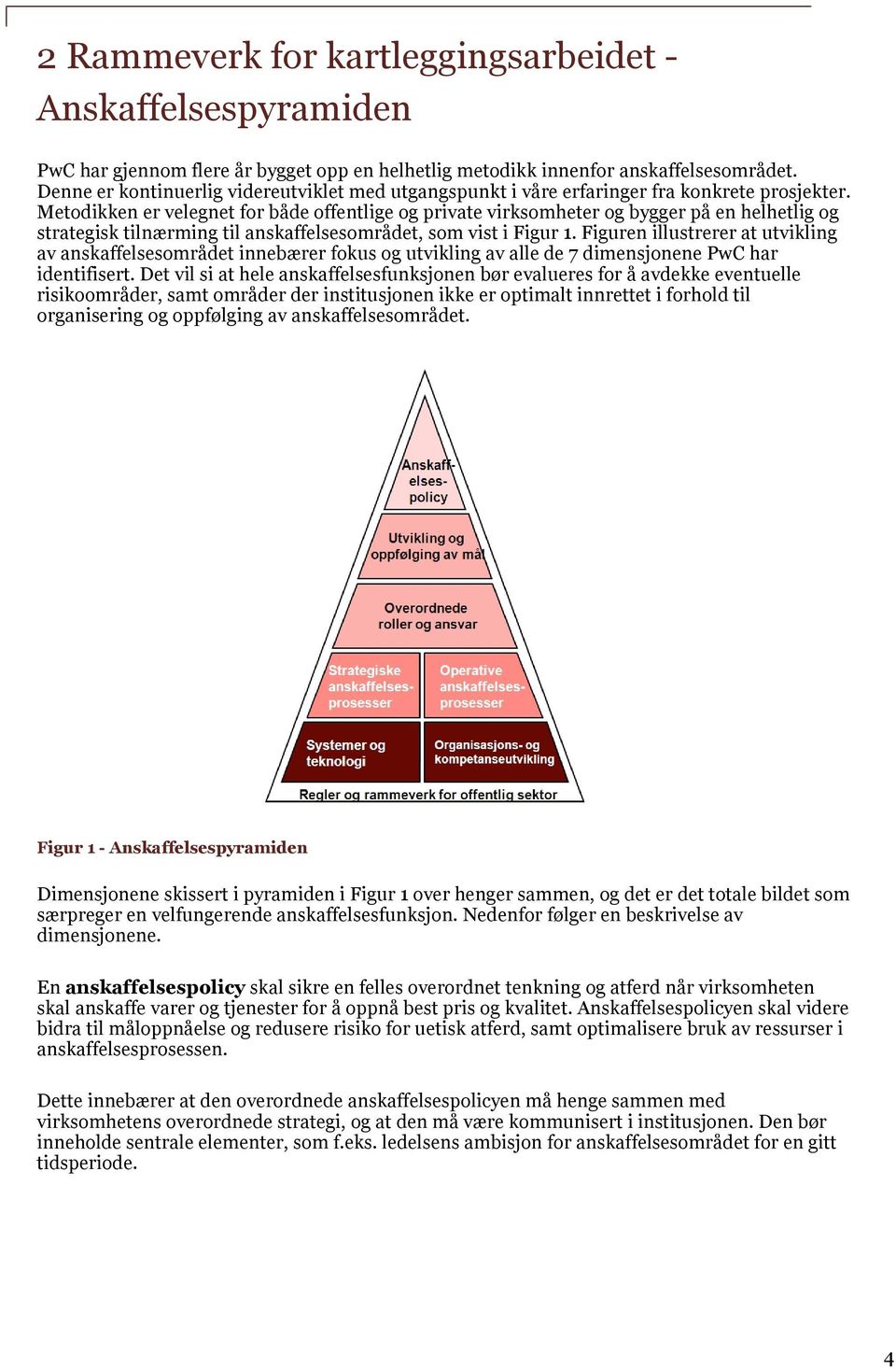 Metodikken er velegnet for både offentlige og private virksomheter og bygger på en helhetlig og strategisk tilnærming til anskaffelsesområdet, som vist i Figur 1.