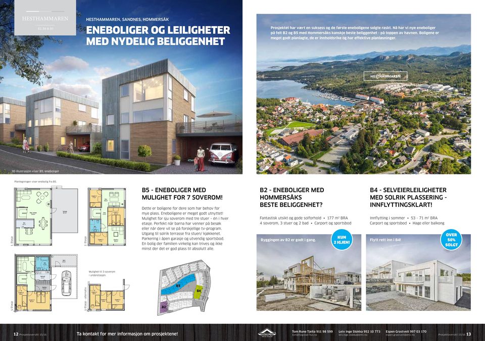 HESTHAMMAREN viser B5, eneboliger Plantegningen viser enebolig fra B5. 1. Etasje U Etasje U Etasje - alternativ 2. Etasje Mulighet til 3 soverom i underetasjen.