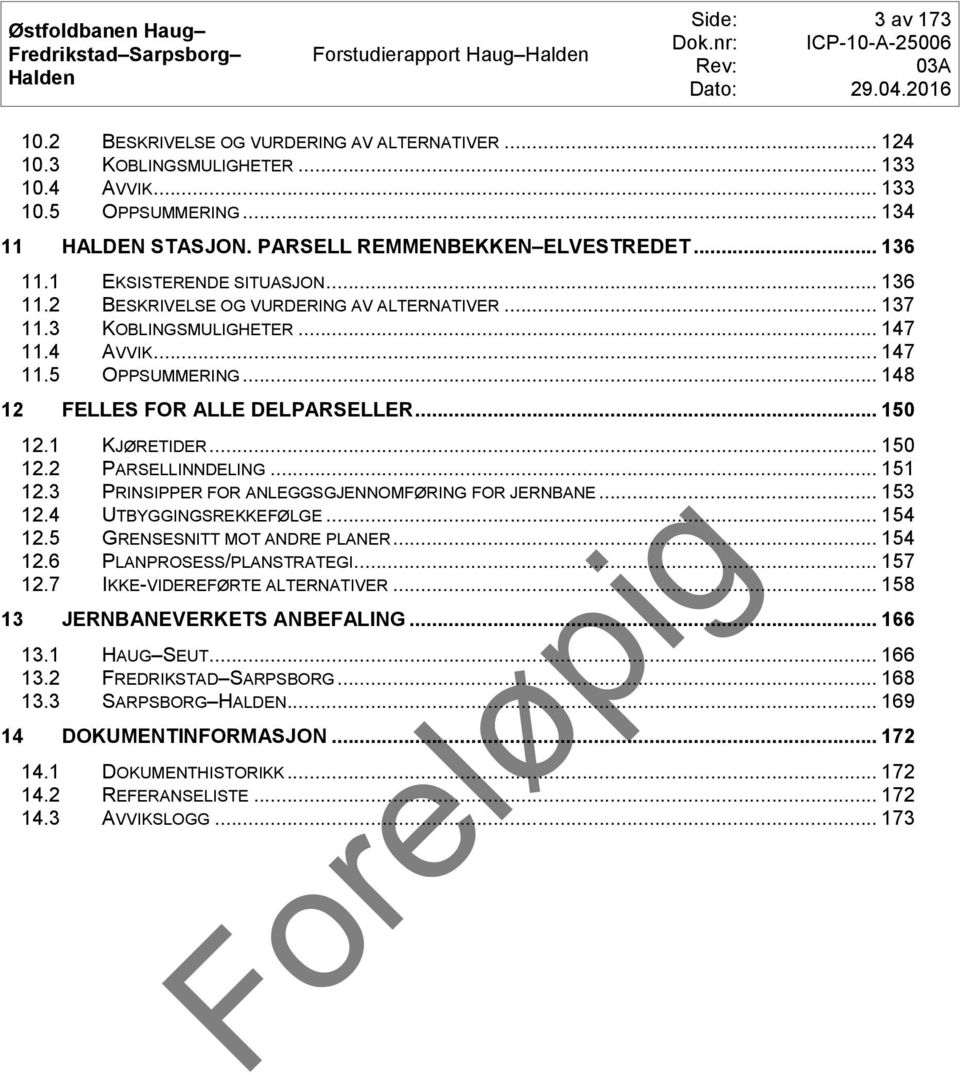 .. 148 12 FELLES FOR ALLE DELPARSELLER... 150 12.1 KJØRETIDER... 150 12.2 PARSELLINNDELING... 151 12.3 PRINSIPPER FOR ANLEGGSGJENNOMFØRING FOR JERNBANE... 153 12.4 UTBYGGINGSREKKEFØLGE... 154 12.