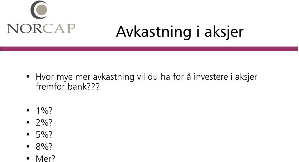 å investere i aksjer fremfor