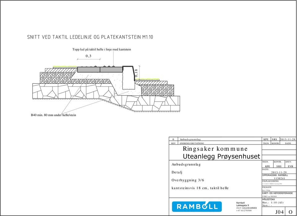 kantsteinsvis 8 cm, taktil helle 65 LILLEHAMMER +47 670500 :