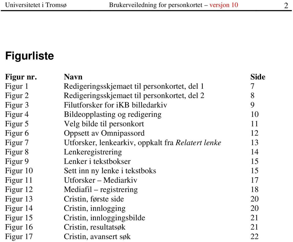 redigering 10 Figur 5 Velg bilde til personkort 11 Figur 6 Oppsett av Omnipassord 12 Figur 7 Utforsker, lenkearkiv, oppkalt fra Relatert lenke 13 Figur 8 Lenkeregistrering 14 Figur 9 Lenker