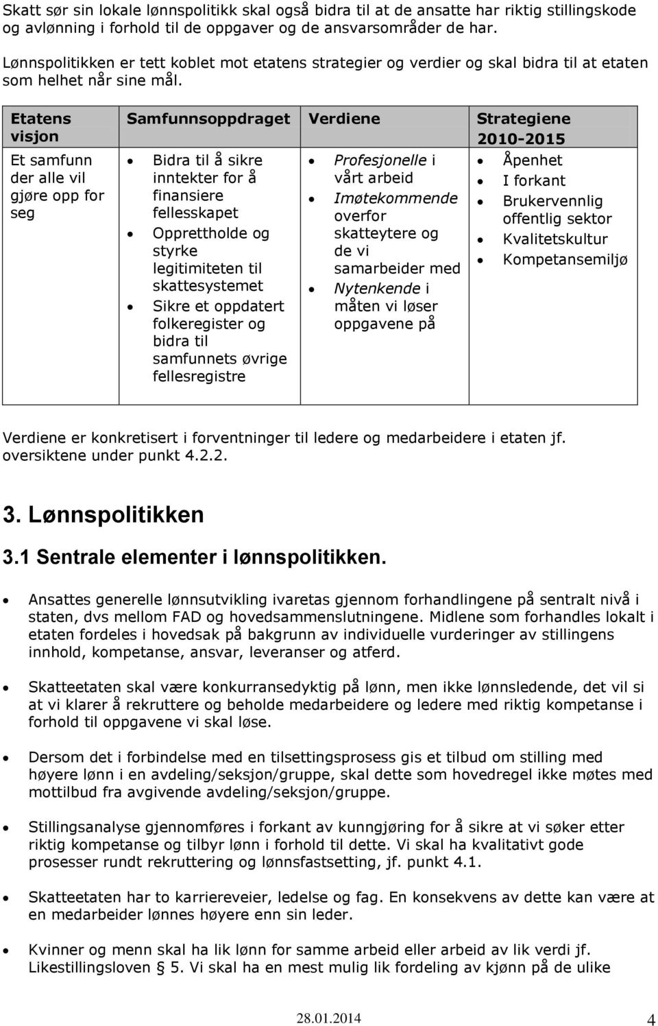 Etatens visjon Et samfunn der alle vil gjøre opp for seg Samfunnsoppdraget Verdiene Strategiene 2010-2015 Bidra til å sikre inntekter for å finansiere fellesskapet Opprettholde og styrke