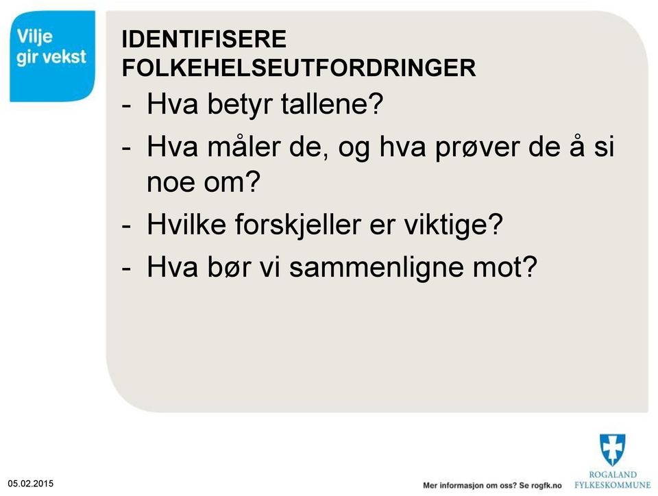 - Hva måler de, og hva prøver de å si noe