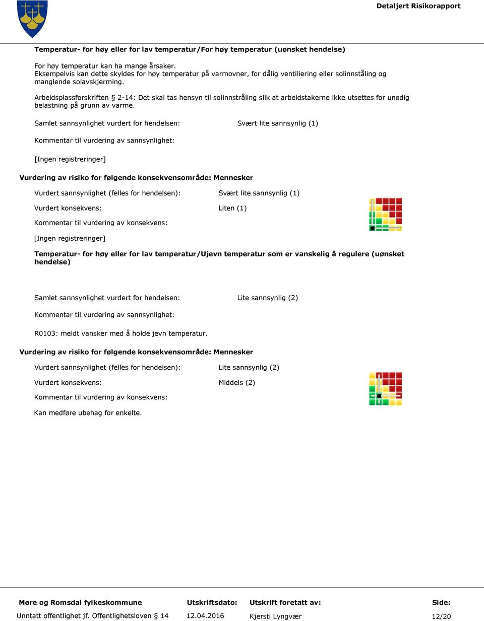 Arbeidsplassforskriften 2-14: Det skal tas hensyn til solinnstråling slik at arbeidstakerne ikke utsettes for unødig belastning på grunn av varme.