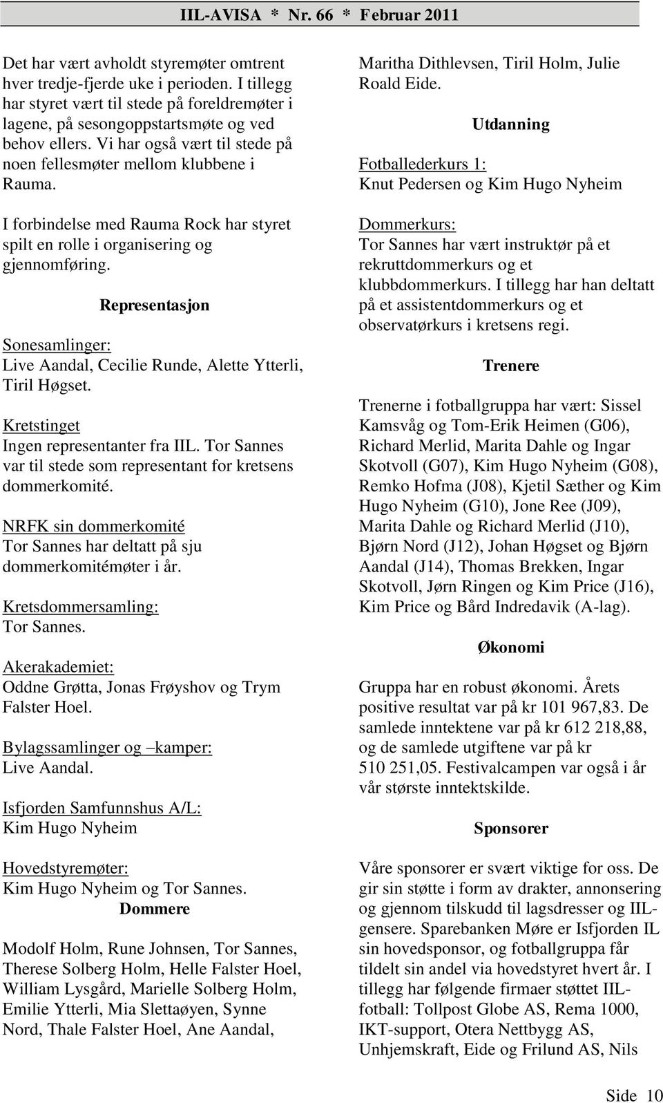 Representasjon Sonesamlinger: Live Aandal, Cecilie Runde, Alette Ytterli, Tiril Høgset. Kretstinget Ingen representanter fra IIL. Tor Sannes var til stede som representant for kretsens dommerkomité.