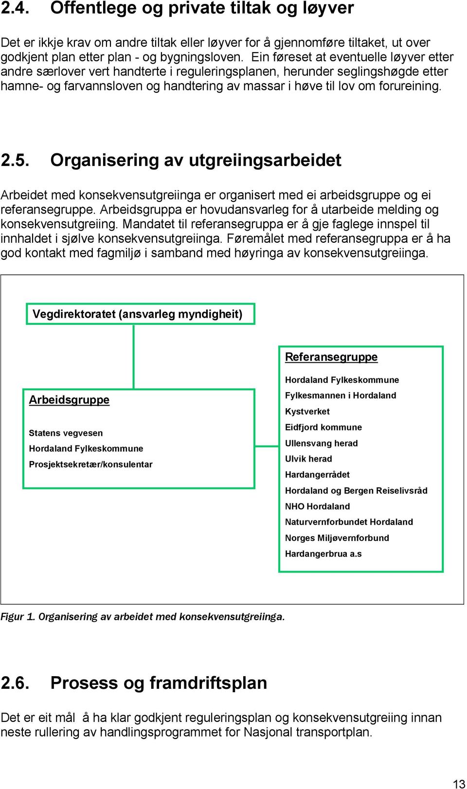 5. Organisering av utgreiingsarbeidet Arbeidet med konsekvensutgreiinga er organisert med ei arbeidsgruppe og ei referansegruppe.