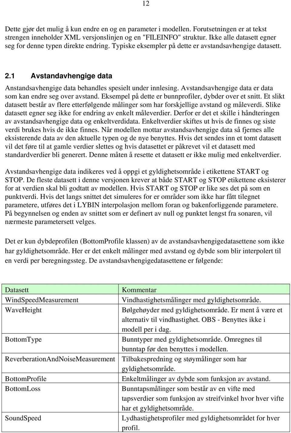 1 Avstandavhengige data Anstandsavhengige data behandles spesielt under innlesing. Avstandsavhengige data er data som kan endre seg over avstand.