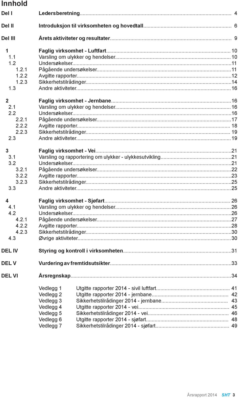 .. 16 2 Faglig virksomhet - Jernbane... 16 2.1 Varsling om ulykker og hendelser... 16 2.2 Undersøkelser... 16 2.2.1 Pågående undersøkelser... 17 2.2.2 Avgitte rapporter... 18 2.2.3 Sikkerhetstilrådinger.