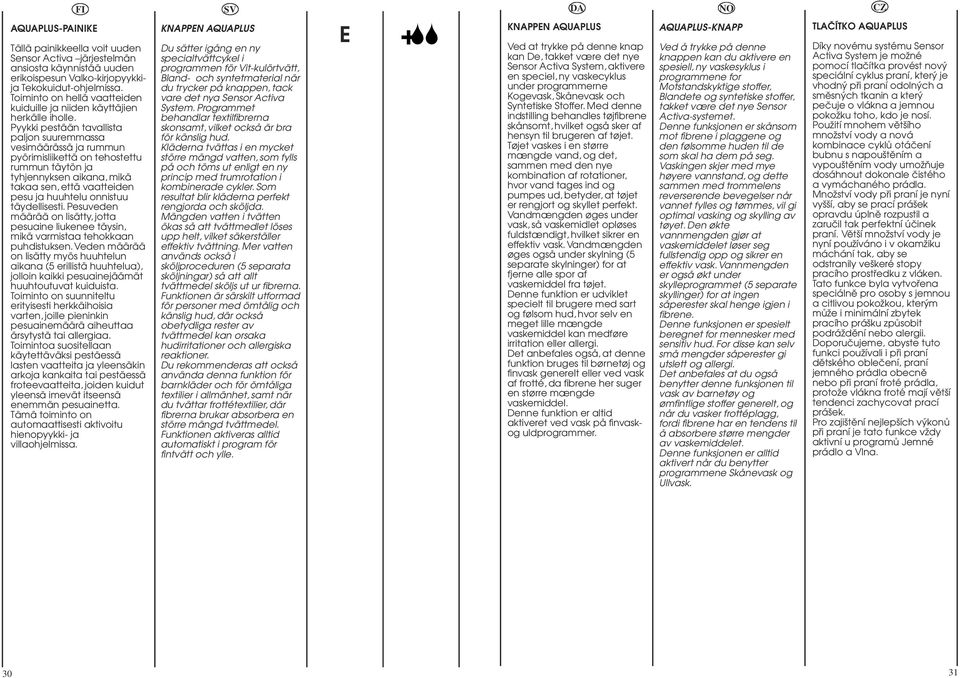 Pyykki pestддn tavallista paljon suuremmassa vesimддrдssд ja rummun pyцrimisliikettд on tehostettu rummun tдytцn ja tyhjennyksen aikana, mikд takaa sen, ettд vaatteiden pesu ja huuhtelu onnistuu