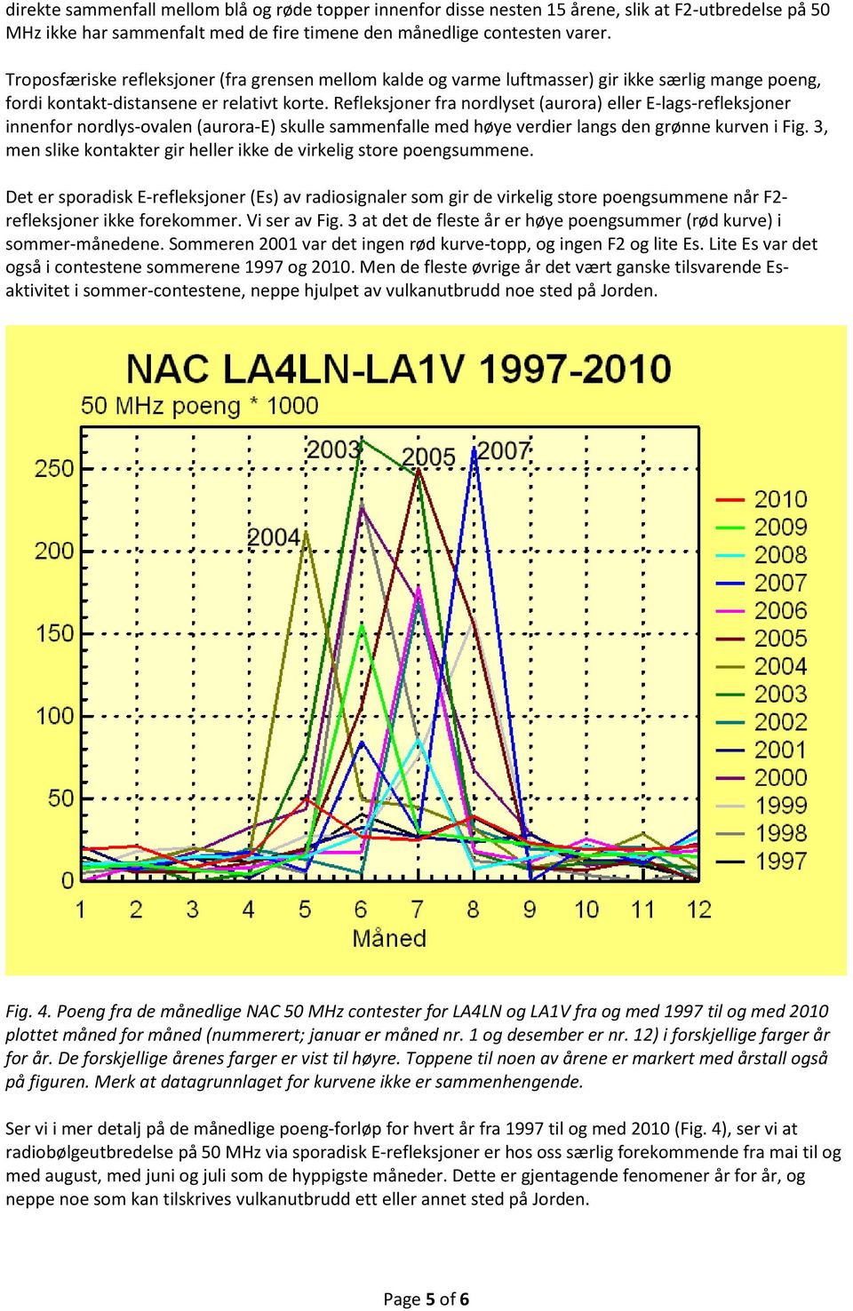 Refleksjoner fra nordlyset (aurora) eller E-lags-refleksjoner innenfor nordlys-ovalen (aurora-e) skulle sammenfalle med høye verdier langs den grønne kurven i Fig.