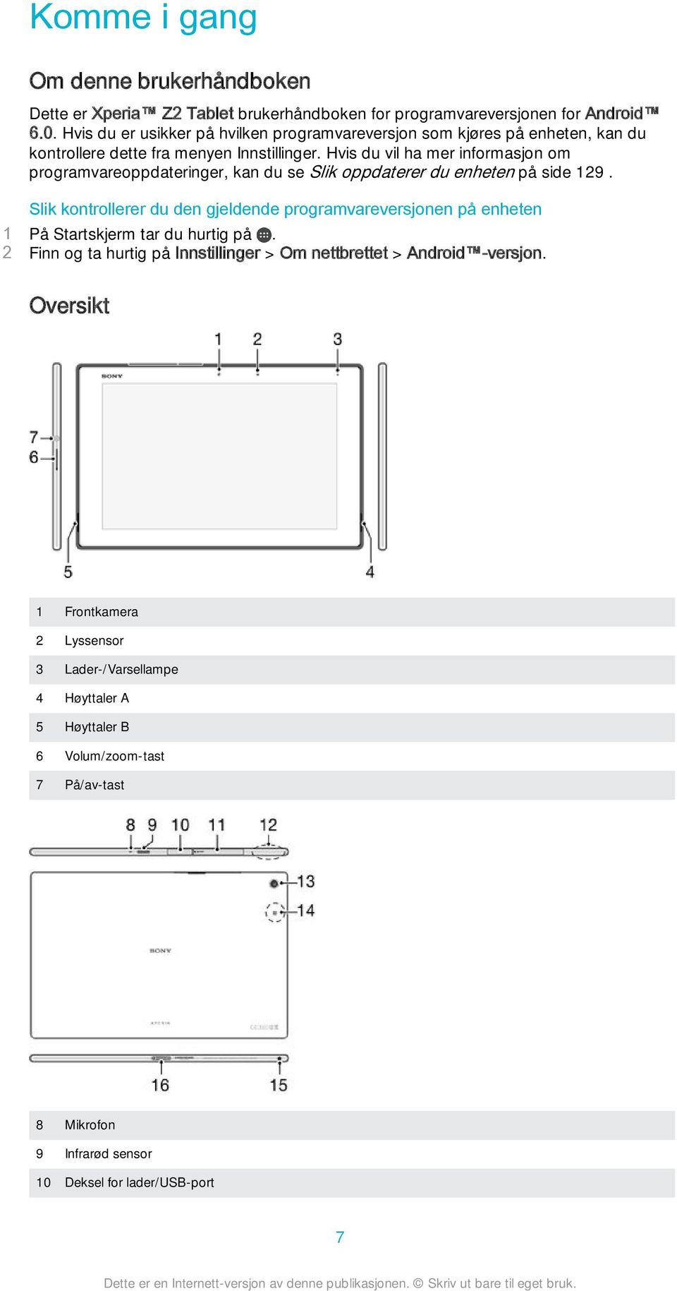 Hvis du vil ha mer informasjon om programvareoppdateringer, kan du se Slik oppdaterer du enheten på side 129.