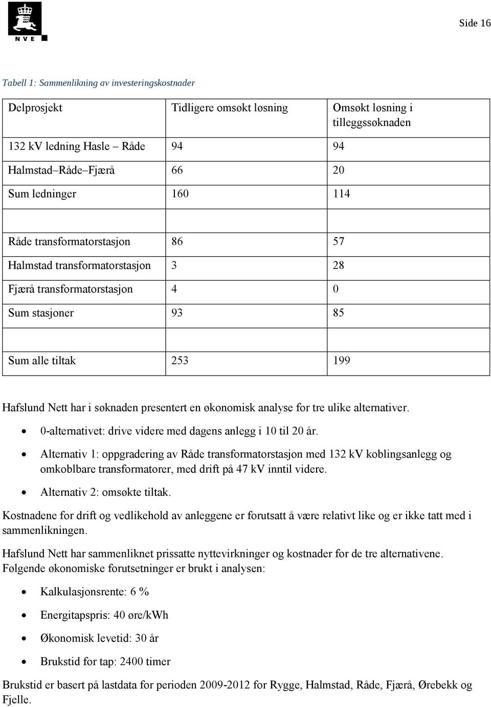 økonomisk analyse for tre ulike alternativer. 0-alternativet: drive videre med dagens anlegg i 10 til 20 år.