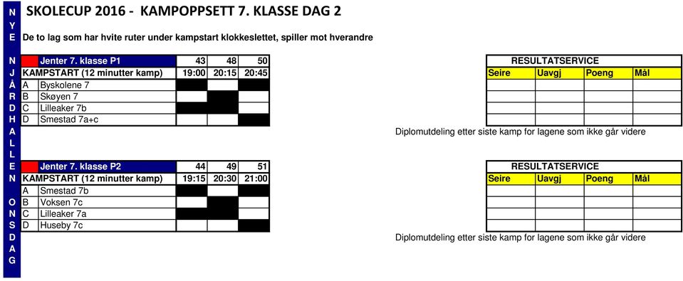 D Smestad 7a+c Diplomutdeling etter siste kamp for lagene som ikke går videre Jenter 7.