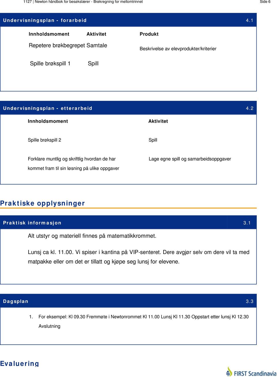 2 Innholdsmoment Aktivitet Spille brøkspill 2 Spill Forklare muntlig og skriftlig hvordan de har Lage egne spill og samarbeidsoppgaver kommet fram til sin løsning på ulike oppgaver raktiske