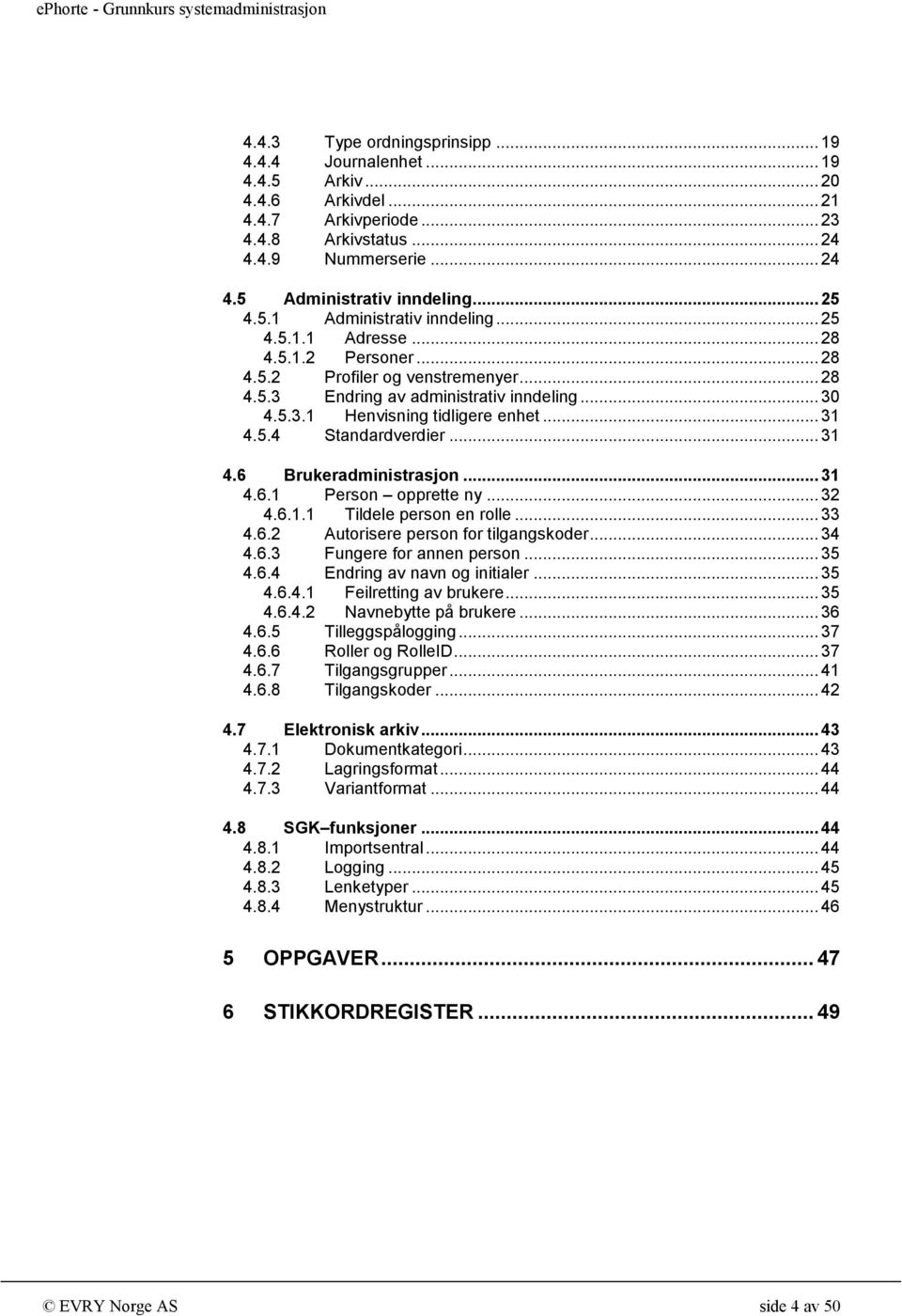 .. 31 4.5.4 Standardverdier... 31 4.6 Brukeradministrasjon... 31 4.6.1 Person opprette ny... 32 4.6.1.1 Tildele person en rolle... 33 4.6.2 Autorisere person for tilgangskoder... 34 4.6.3 Fungere for annen person.