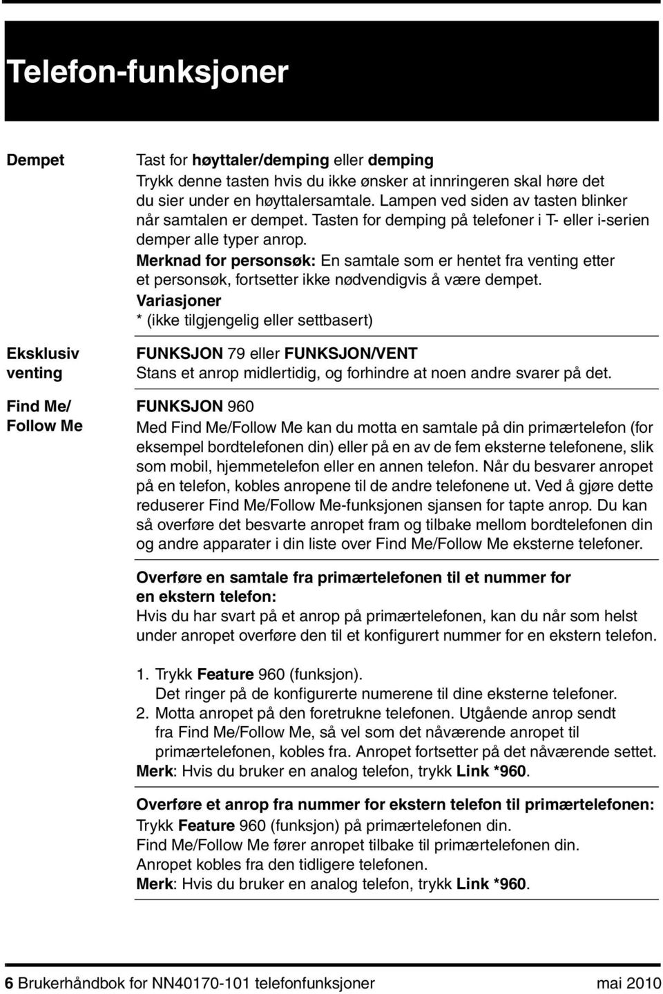 Merknad for personsøk: En samtale som er hentet fra venting etter et personsøk, fortsetter ikke nødvendigvis å være dempet.