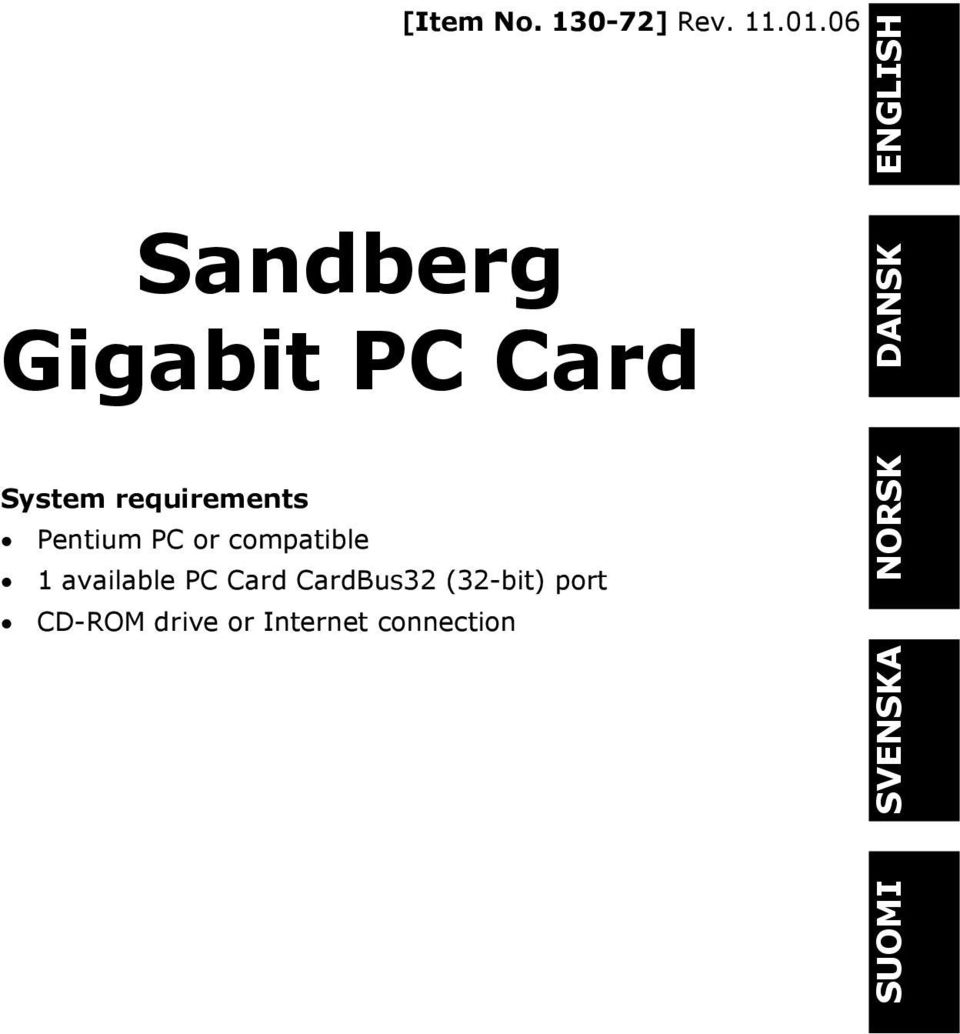 Pentium PC or compatible 1 available PC Card