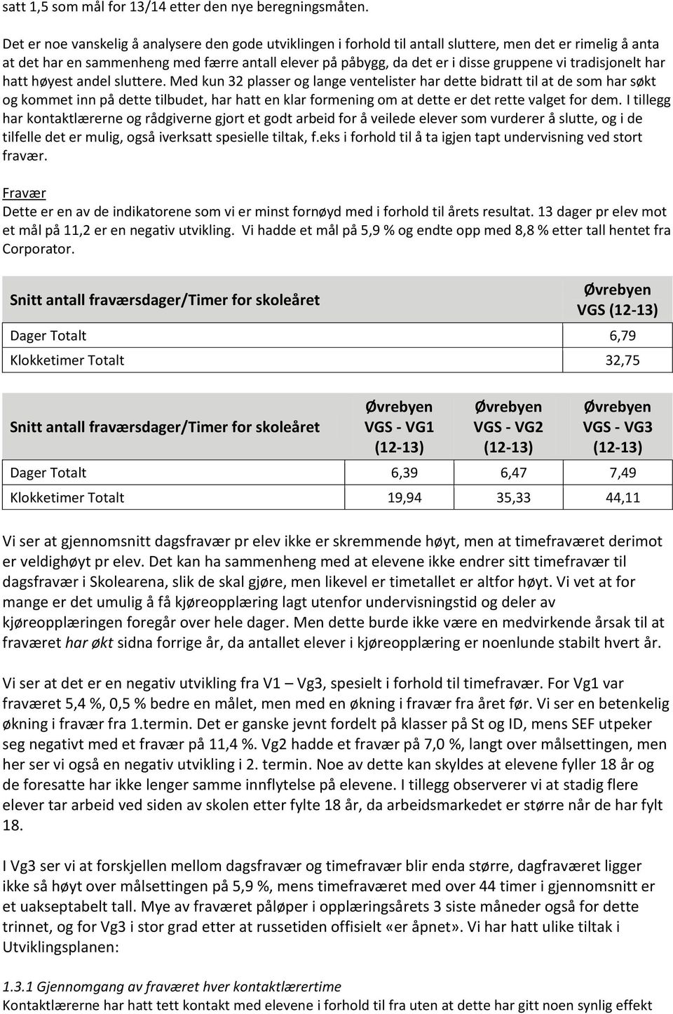 vi tradisjonelt har hatt høyest andel sluttere.