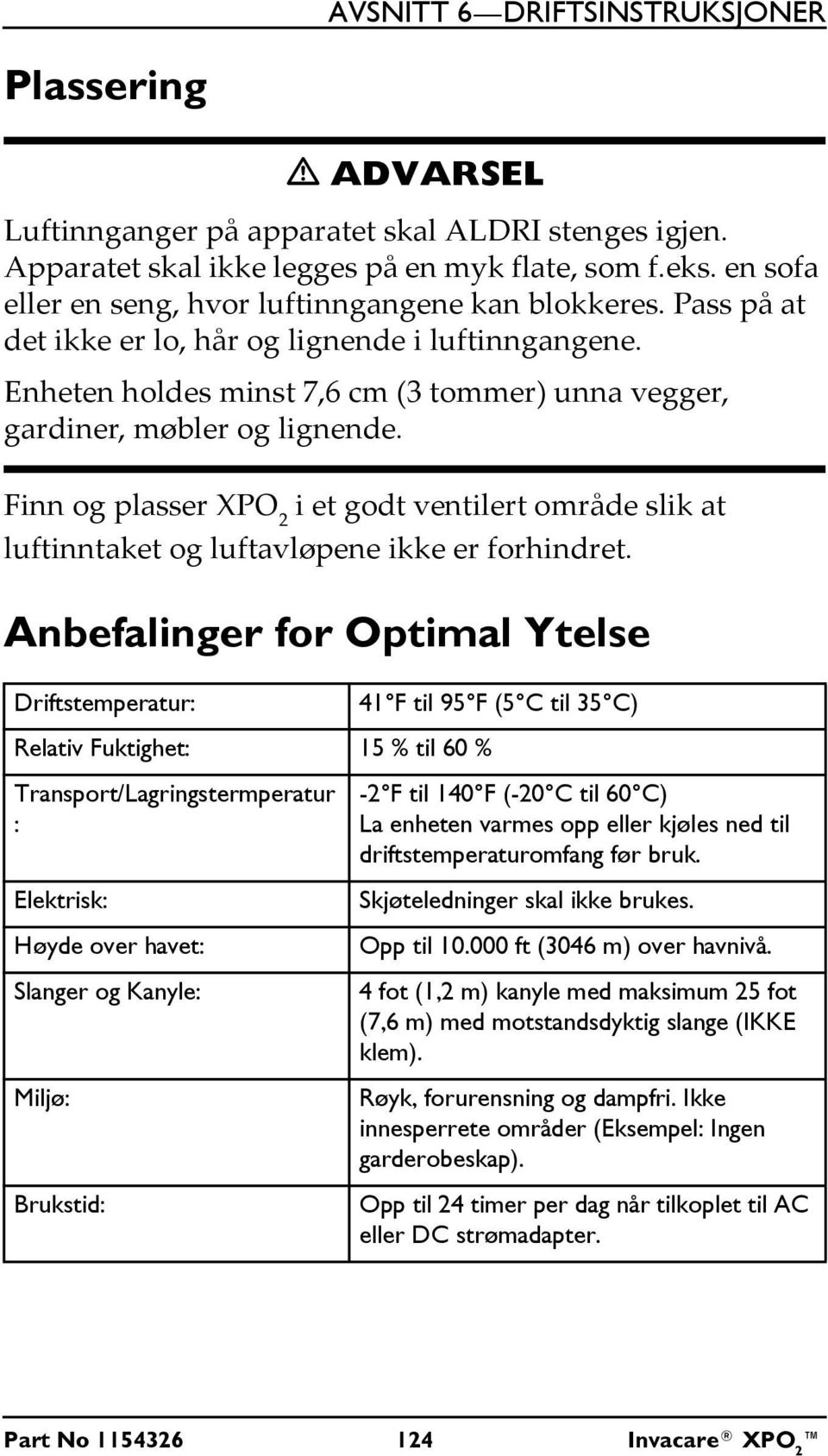 Finn og plasser XPO 2 i et godt ventilert område slik at luftinntaket og luftavløpene ikke er forhindret.