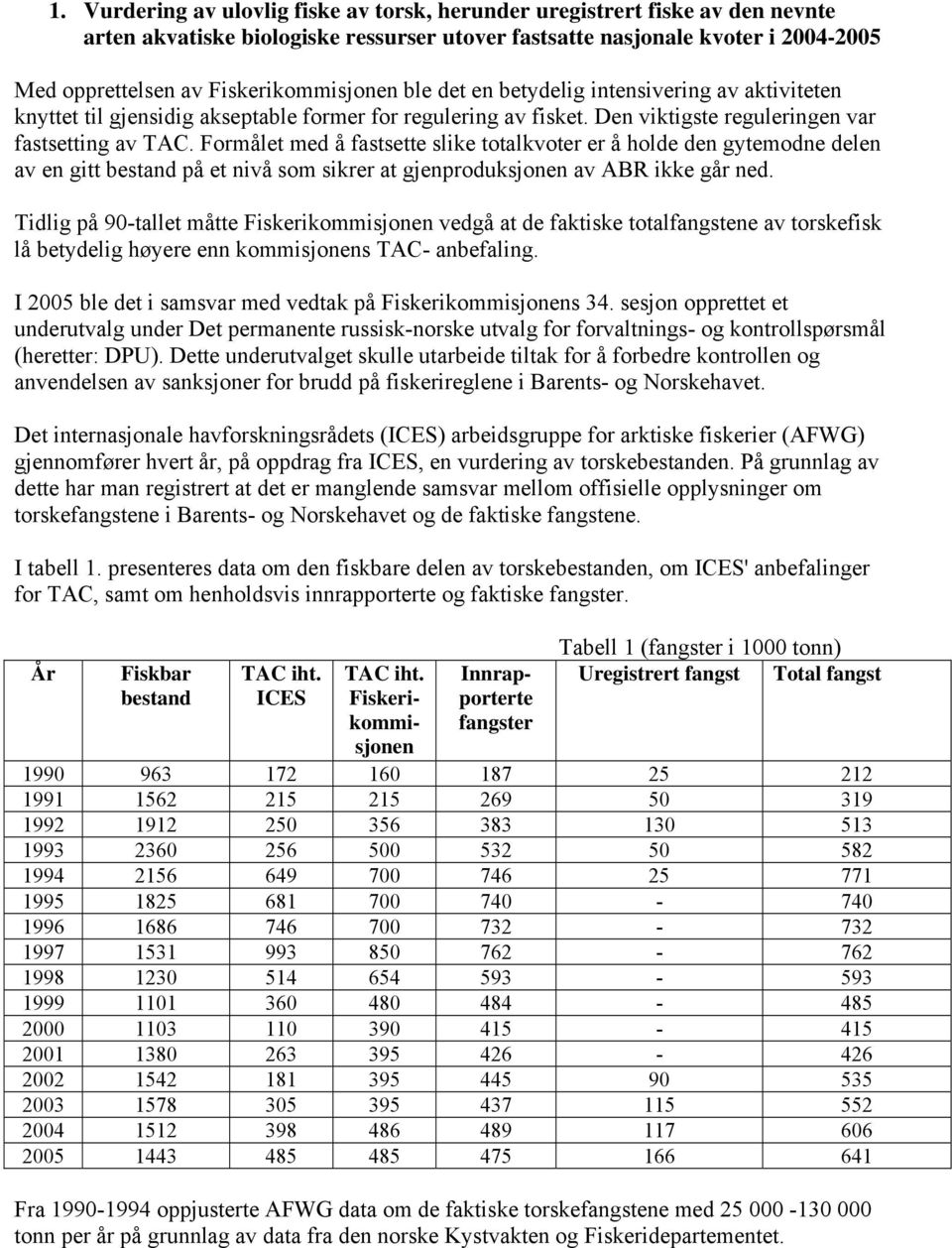 Formålet med å fastsette slike totalkvoter er å holde den gytemodne delen av en gitt bestand på et nivå som sikrer at gjenproduksjonen av ABR ikke går ned.