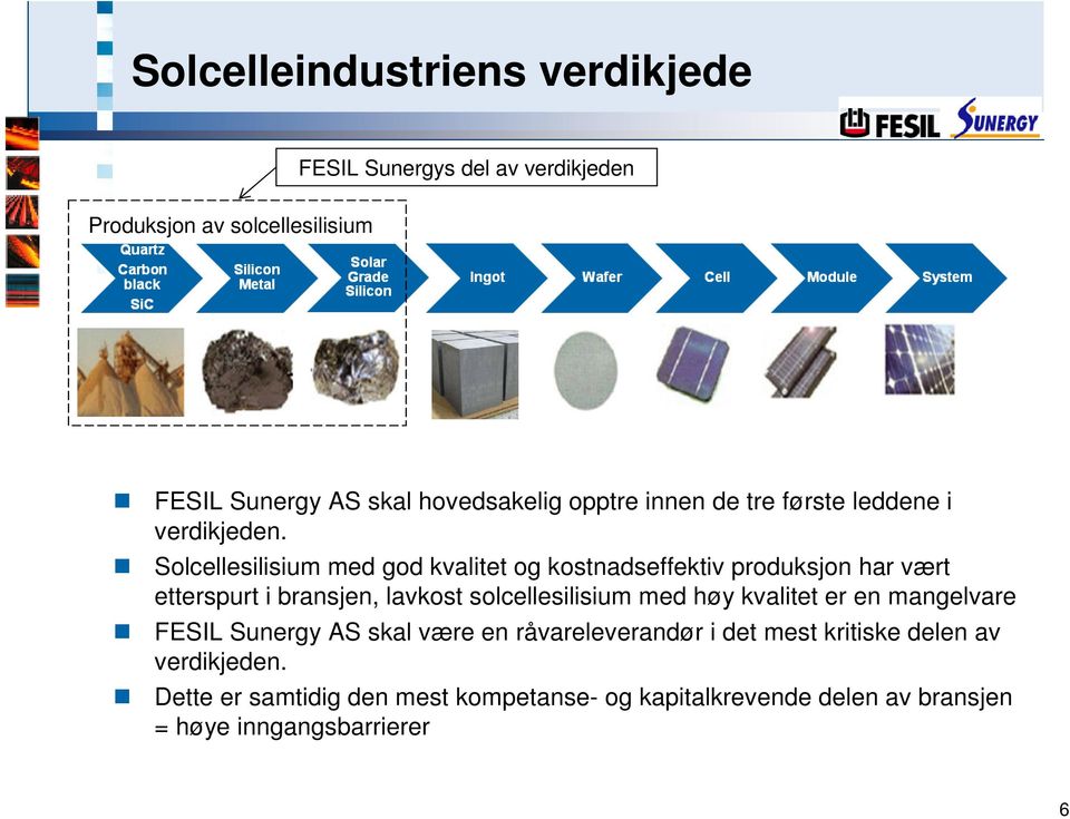 Solcellesilisium med god kvalitet og kostnadseffektiv produksjon har vært etterspurt i bransjen, lavkost solcellesilisium med høy