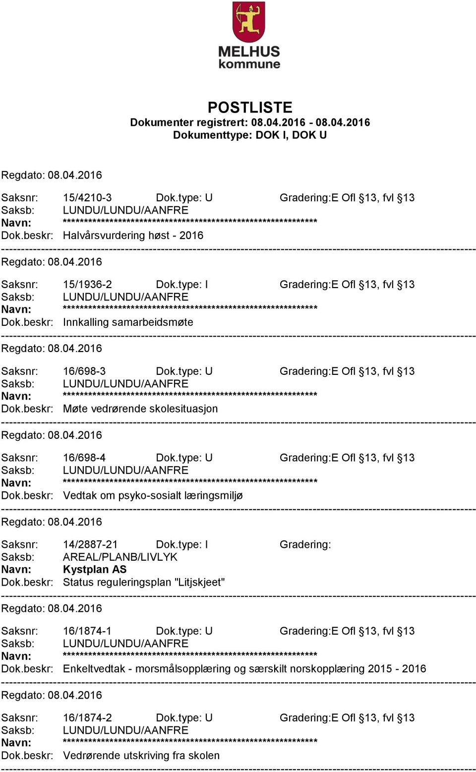 type: I Gradering: Saksb: AREAL/PLANB/LIVLYK Navn: Kystplan AS Dok.beskr: Status reguleringsplan "Litjskjeet" Saksnr: 16/1874-1 Dok.type: U Gradering:E Ofl 13, fvl 13 Dok.