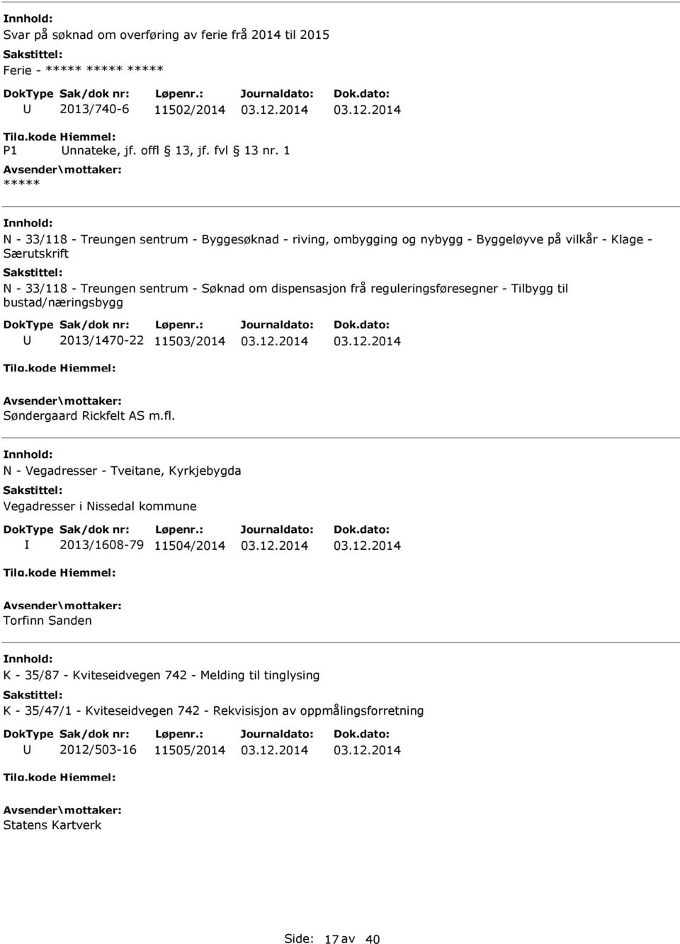 reguleringsføresegner - Tilbygg til bustad/næringsbygg 2013/1470-22 11503/2014 Søndergaard Rickfelt AS m.fl.