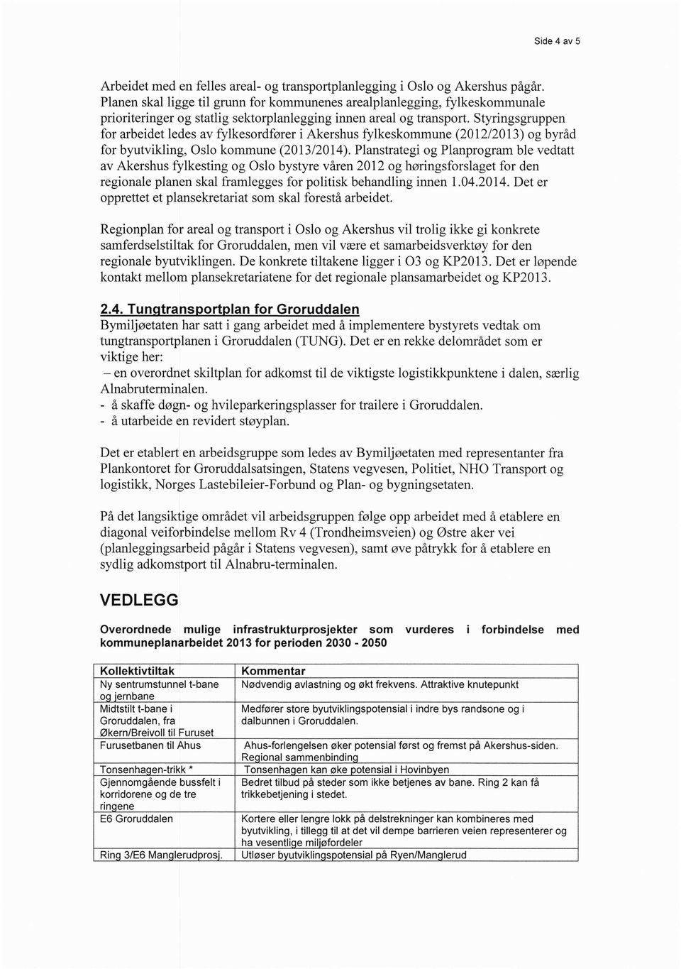 Styringsgruppen for arbeidet ledes av fylkesordfører i Akershus fylkeskommune (2012/2013) og byråd for byutvikling, Oslo kommune (2013/2014).