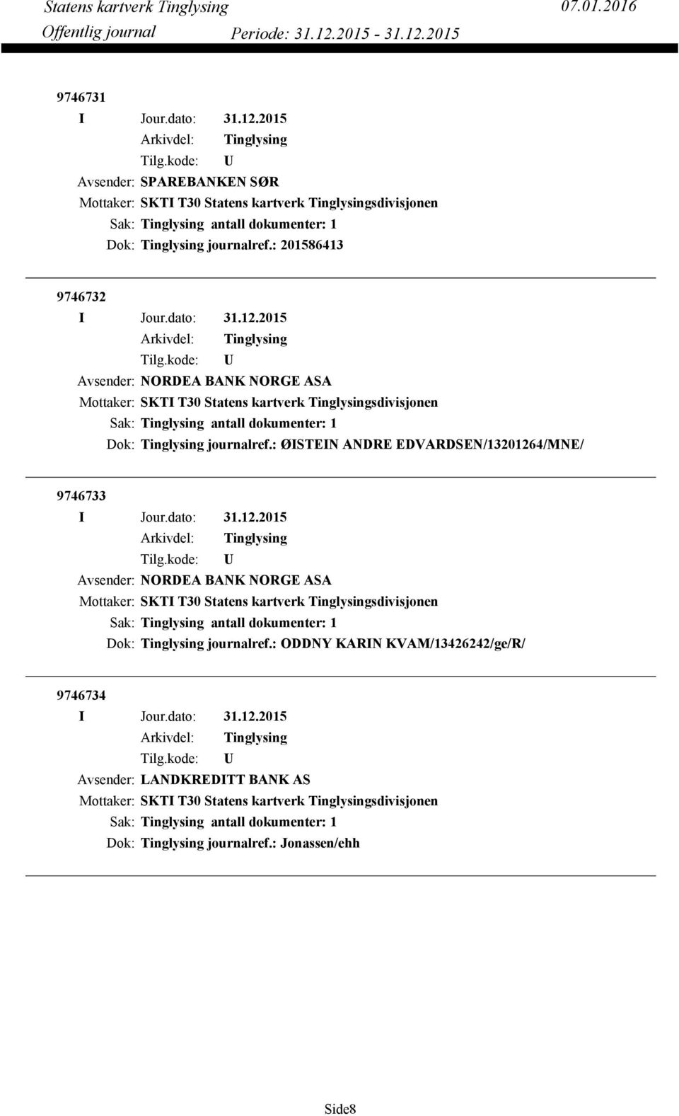 : ØISTEIN ANDRE EDVARDSEN/13201264/MNE/ 9746733 Dok: Tinglysing journalref.