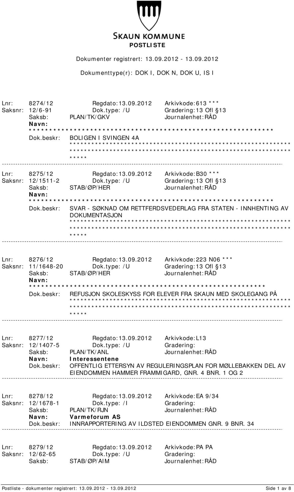 2012 Arkivkode:223 N06 *** Saksnr: 11/1648-20 Dok.