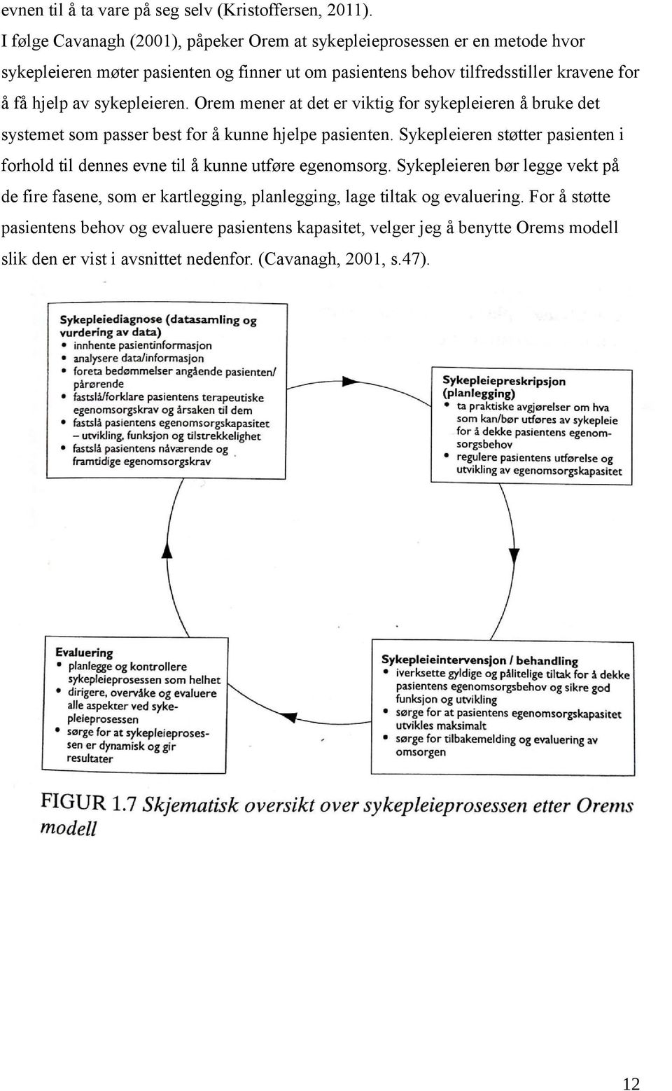 av sykepleieren. Orem mener at det er viktig for sykepleieren å bruke det systemet som passer best for å kunne hjelpe pasienten.