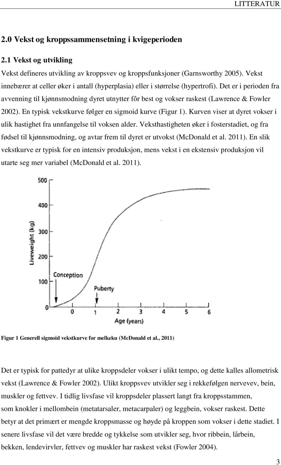 Det er i perioden fra avvenning til kjønnsmodning dyret utnytter fôr best og vokser raskest (Lawrence & Fowler 2002). En typisk vekstkurve følger en sigmoid kurve (Figur 1).