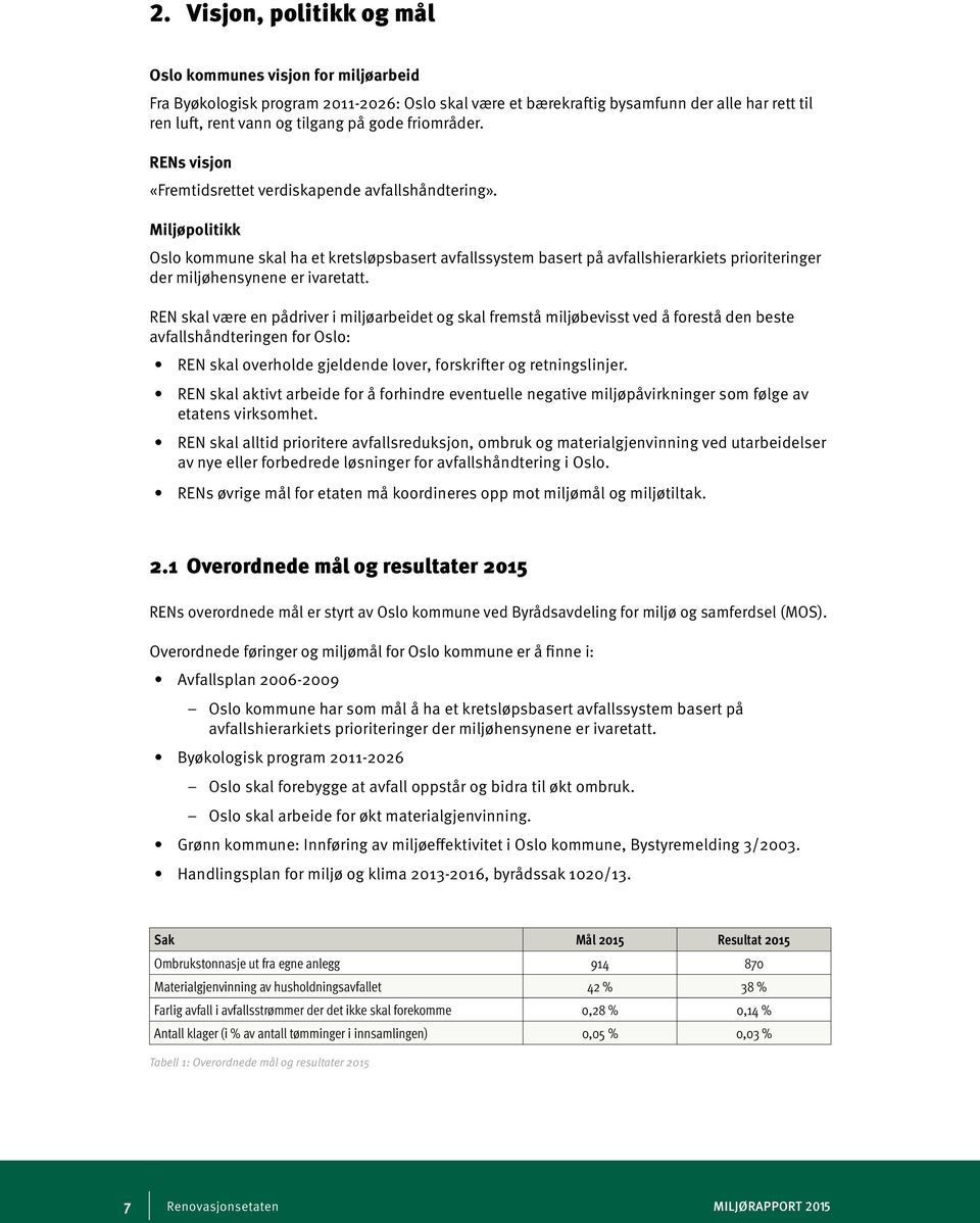 Miljøpolitikk Oslo kommune skal ha et kretsløpsbasert avfallssystem basert på avfallshierarkiets prioriteringer der miljøhensynene er ivaretatt.