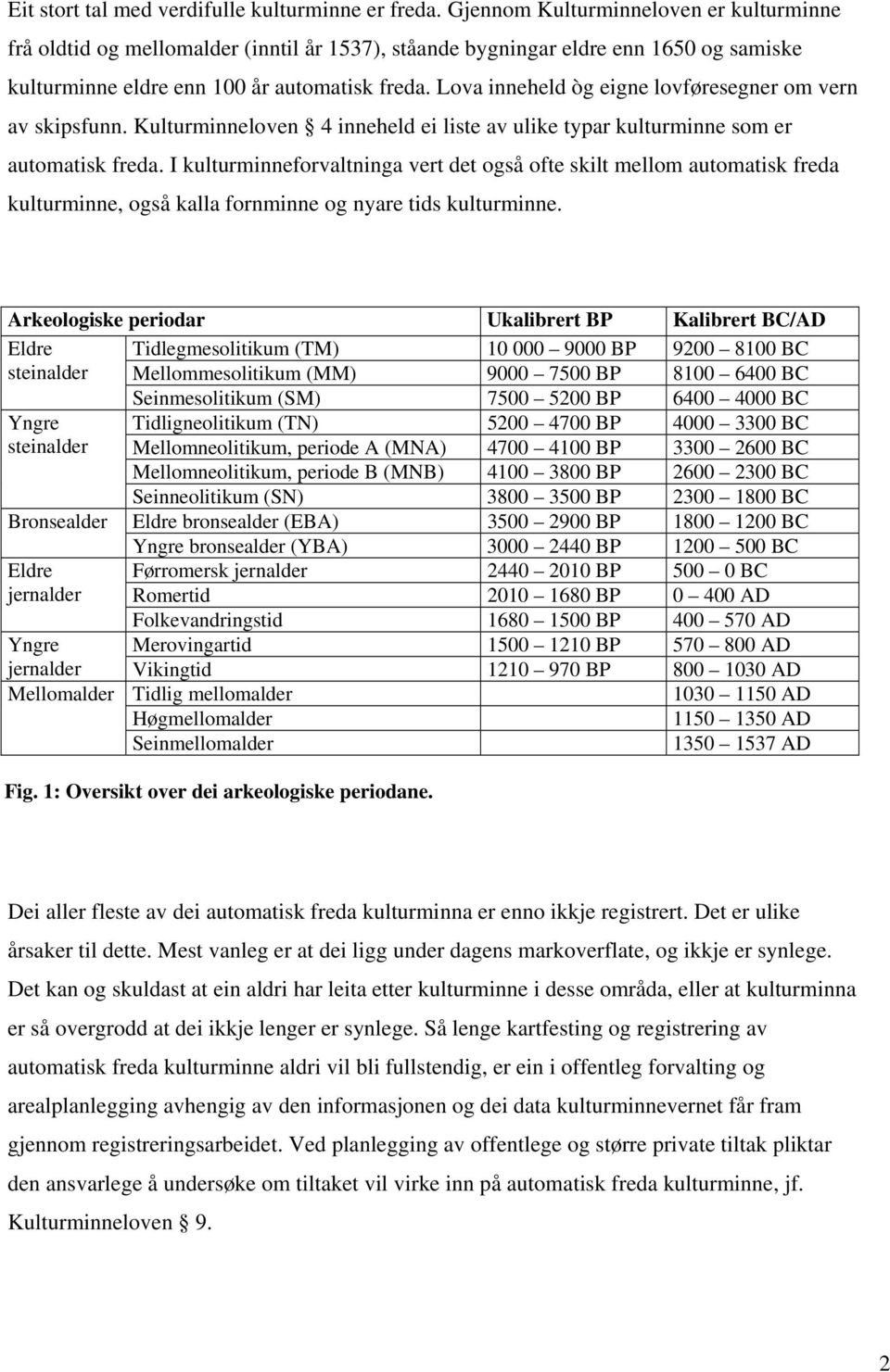 Lova inneheld òg eigne lovføresegner om vern av skipsfunn. Kulturminneloven 4 inneheld ei liste av ulike typar kulturminne som er automatisk freda.