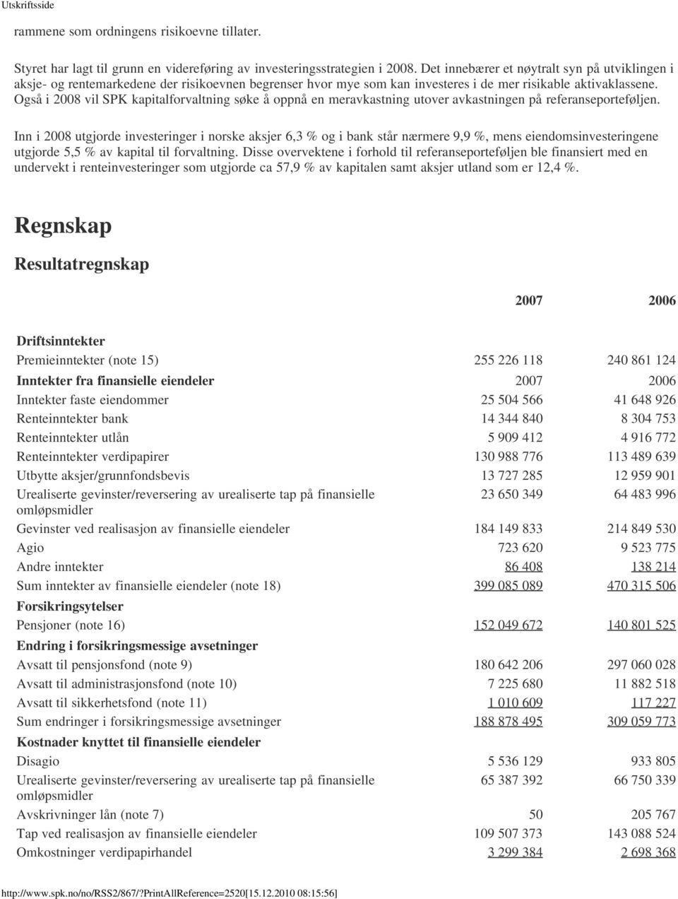 Også i 2008 vil SPK kapitalforvaltning søke å oppnå en meravkastning utover avkastningen på referanseporteføljen.