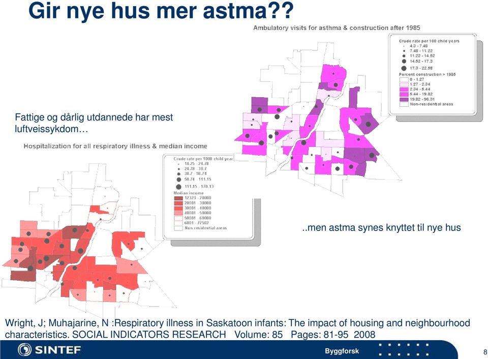 .men astma synes knyttet til nye hus Wright, J; Muhajarine, N