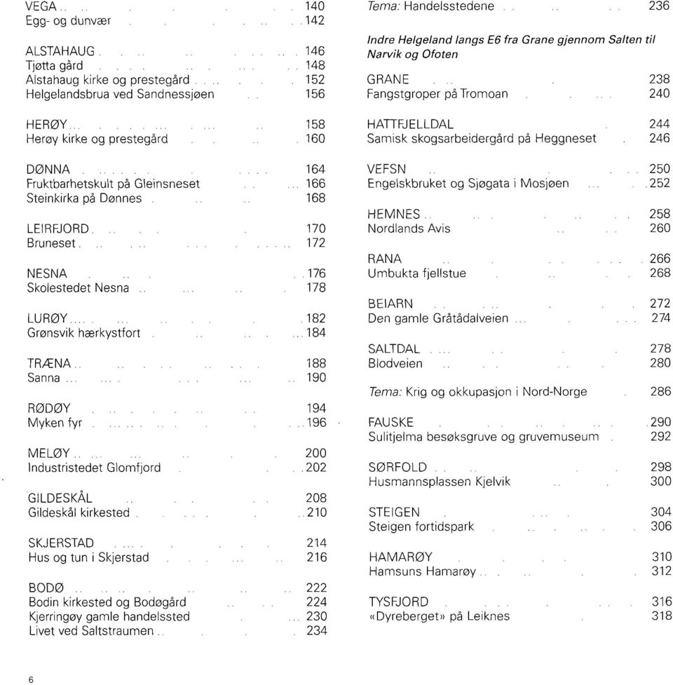 160 HATTFJELLDAL Samisk skogsarbeidergård på Heggneset 244 246 DØNNA.... Fruktbarhetskult på Gleinsneset.. Steinkirka på Dønnes. LEIRFJORD Bruneset NESNA.... Skolestedet Nesna.