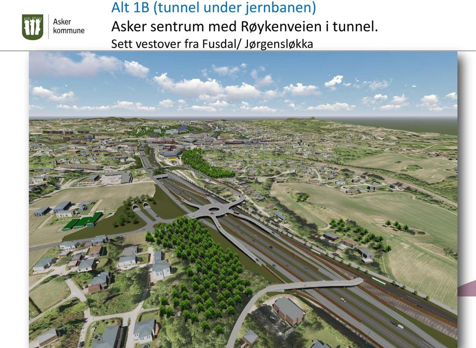 med Røykenveien i tunnel.