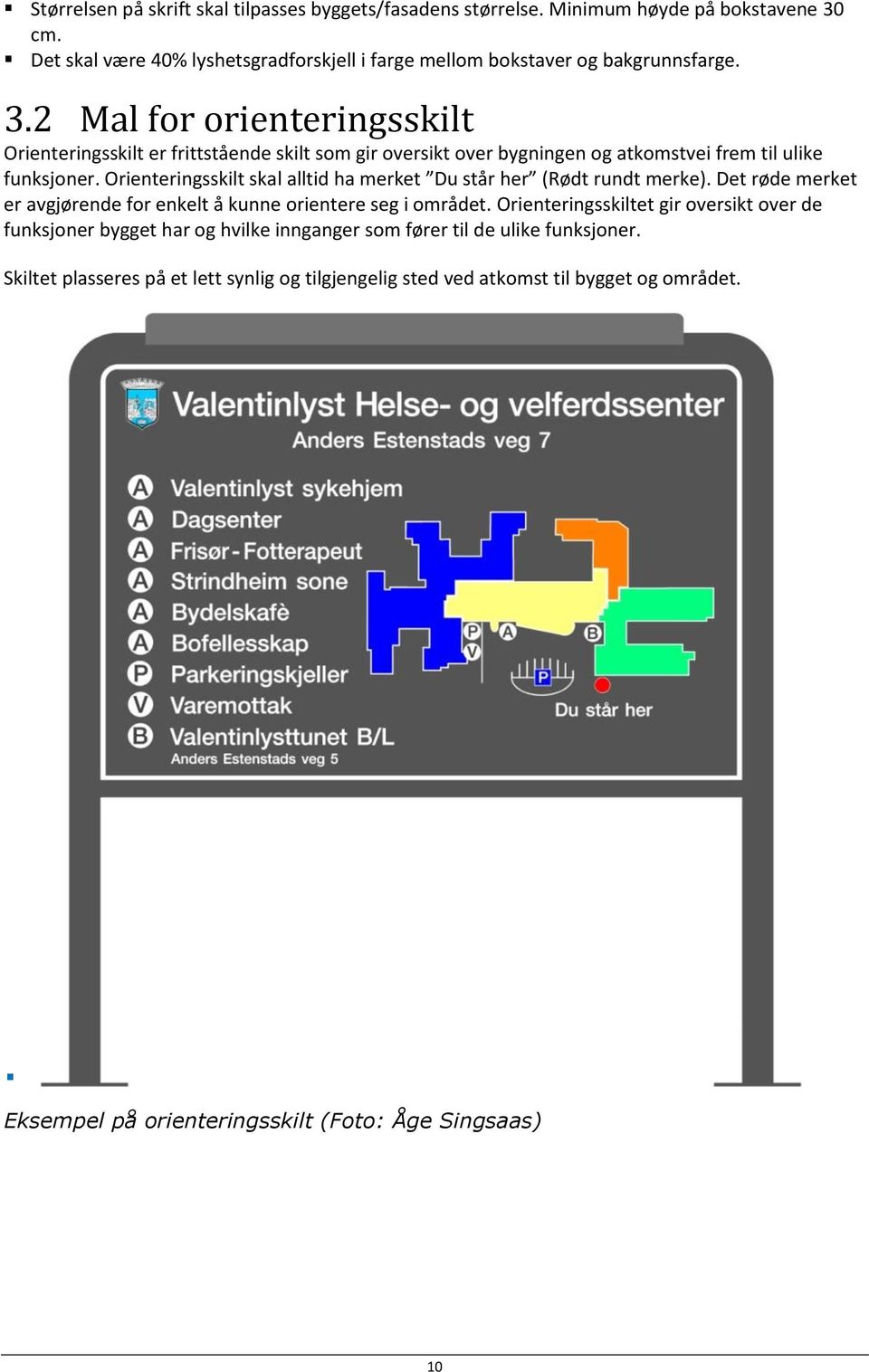 2 Mal for orienteringsskilt Orienteringsskilt er frittstående skilt som gir oversikt over bygningen og atkomstvei frem til ulike funksjoner.