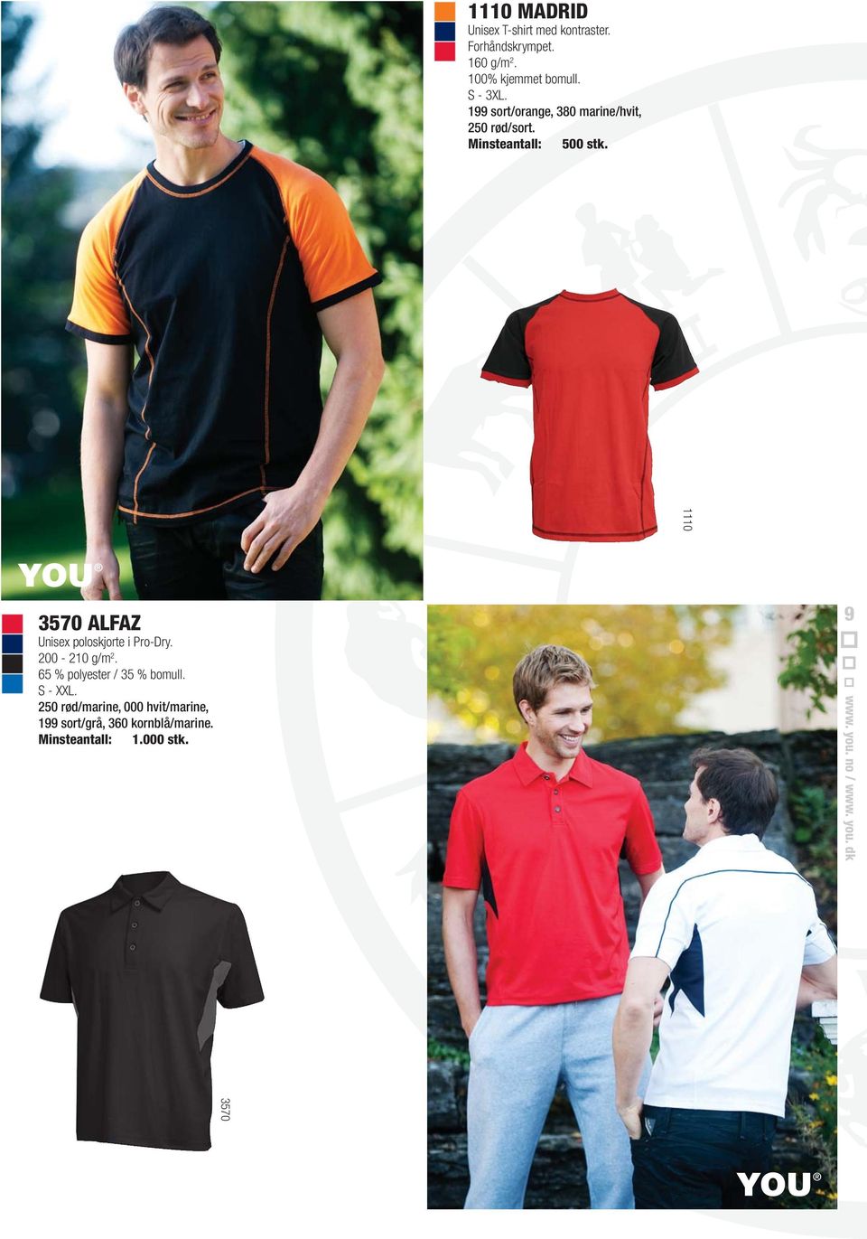 500 stk. 1110 3570 ALFAZ Unisex poloskjorte i Pro-Dry. 200-210 g/m 2.