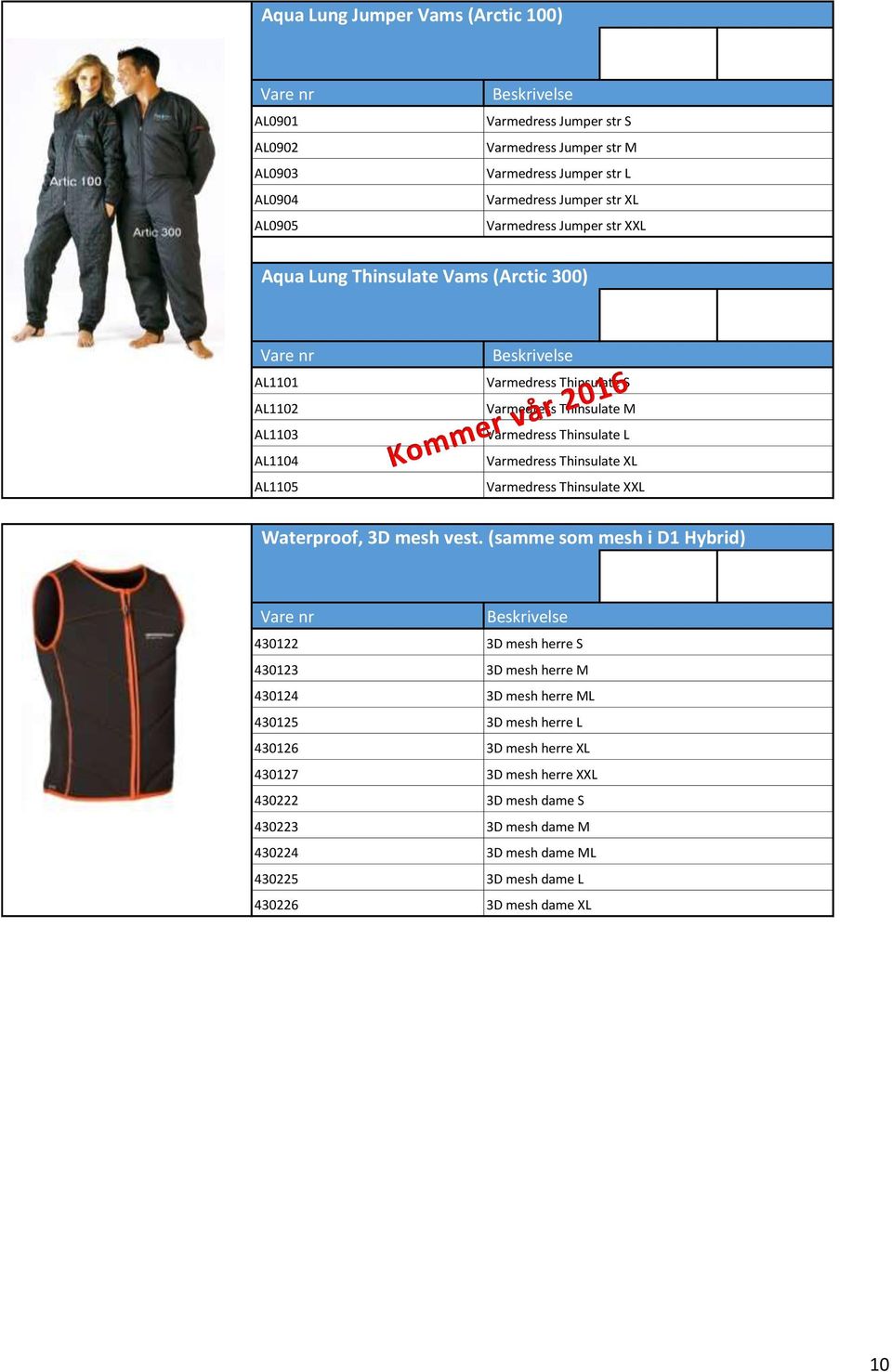 Varmedress Thinsulate XL Varmedress Thinsulate XXL Waterproof, 3D mesh vest.